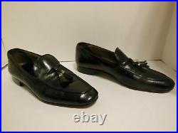 2107 Gucci Vintage Mens Slips On/Loafers Black Leather Shoes size 41 US 7.5