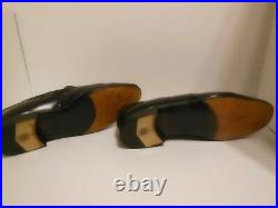 2107 Gucci Vintage Mens Slips On/Loafers Black Leather Shoes size 41 US 7.5