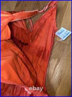 $355 Vivienne Tam Y2K Vintage Fit-Flare Tangerine Orange Shimmer Dress NWT