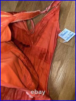 $355 Vivienne Tam Y2K Vintage Spaghetti Strap Fit-Flare Orange Shimmer Dress NWT