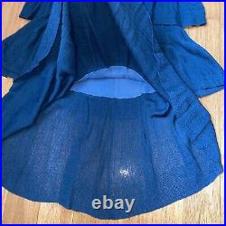 $398 Iisli Y2K Vintage Teal Blue Knit Rio Samba Tiered Knit Dress M Built-In Bra
