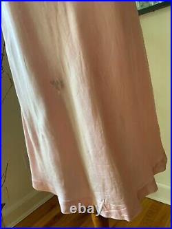 40s Satin Lace Slip Dress Vintage Slip Dress 1940s Pink White L