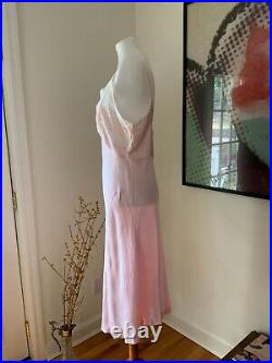 40s Satin Lace Slip Dress Vintage Slip Dress 1940s Pink White L