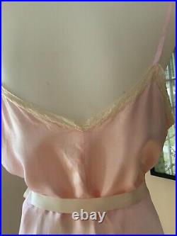 40s Satin Lace Slip Dress Vintage Slip Dress 1940s Pink White L