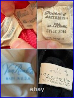 5 VTG Movie Star Slip Dress Lingerie Silky Lace Black Coral Ivory AS IS Lot