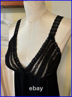 5 VTG Movie Star Slip Dress Lingerie Silky Lace Black Coral Ivory AS IS Lot