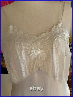 50s Slip Dress Bridal White satin Large Cool Vintage Slip Dress