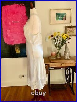 50s Slip Dress Bridal White satin Large Cool Vintage Slip Dress