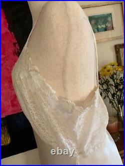 50s Slip Dress Bridal White satin Large Cool Vintage Slip Dress