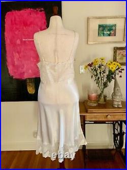 50s Slip Dress Bridal White satin Large Cool Vintage Slip Dress