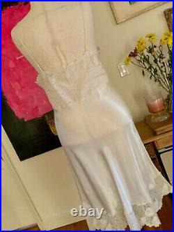 50s Slip Dress Bridal White satin Large Cool Vintage Slip Dress