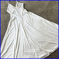 80s Victoria's Secret Silky Nylon White Vintage Bridal Maxi Gown Slip Dress M