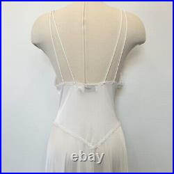 80s Victoria's Secret Silky Nylon White Vintage Bridal Maxi Gown Slip Dress M