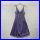 80s Vintage Sears Midi Slip Dress Small 34 Purple Satin Lace Edwardian Victorian