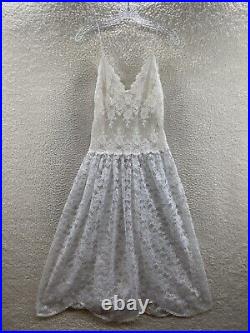 80s Vintage Victoria's Secret Dress Gold Label White Lace Nightgown Slip Dress