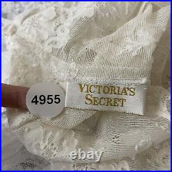 80s Vintage Victoria's Secret White Sheer Lace Angelic Fairy Lingerie Dress M L