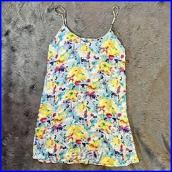 90's Vintage Silk Robert Stock Limited Slip Dress Medium Multi Color Floral M