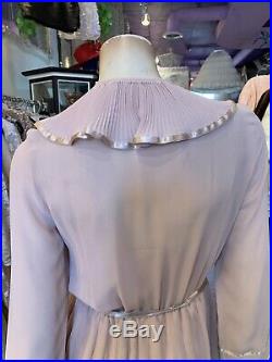 ALBERT NIPPON Vintage Dusty Rose Silk Satin Pleated Dress With Slip Sz 6