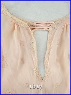 AMAZING Rare Deco collection 1920's French Pink silk slip lingerie woman's smal