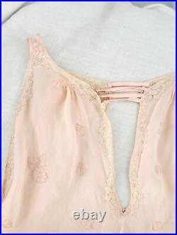 AMAZING Rare Deco collection 1920's French Pink silk slip lingerie woman's smal