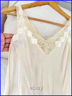 AMAZING Rare Deco collection 1920's French white silk slip lingerie woman's sma