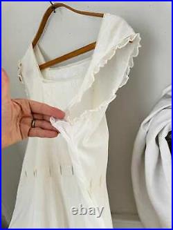 AMAZING Rare deco collection 1910's French white silk slip lingerie woman's vin