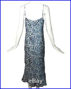 ANNA MOLINARI-1990s Voided Velvet Slip Dress, Size-6