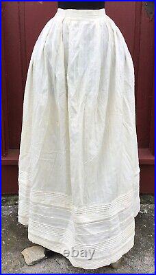 ANTIQUE 1820's HAND STITCH CORDED PETTICOAT OLD SCRIPT SIGNATURE SARAH W BART