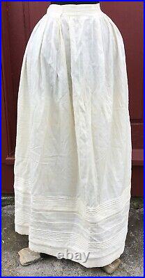 ANTIQUE 1820's HAND STITCH CORDED PETTICOAT OLD SCRIPT SIGNATURE SARAH W BART