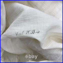 ANTIQUE 1820's HAND STITCH CORDED PETTICOAT OLD SCRIPT SIGNATURE SARAH W BART