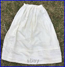 ANTIQUE 1820's HAND STITCH CORDED PETTICOAT OLD SCRIPT SIGNATURE SARAH W BART