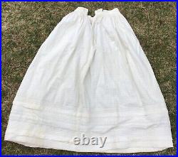 ANTIQUE 1820's HAND STITCH CORDED PETTICOAT OLD SCRIPT SIGNATURE SARAH W BART