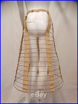 ANTIQUE 1870's-1880's WIRE DRESS CAGE BUSTLE HOOP SKIRT PETTICOAT VICTORIAN