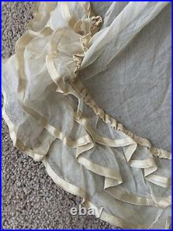 ANTIQUE PETTICOAT TRAIN BUSTLE DRESS SKIRT EXQUISITE Velvet Satin Ribbon 19C