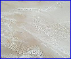 ANTIQUE VICTORIAN 1800'S EMBROIDERED LACE WEDDING DRESS w SATIN SLIP dates names