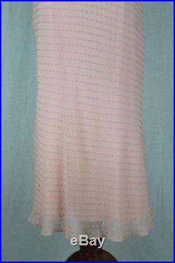 Adrianna Papell Pink Swiss Dot Silk 1930's Inspired Bias Cut Slip Dress NWT 6