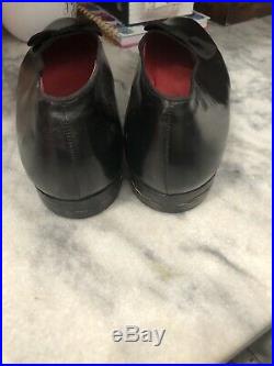 Alan McAfee London black Leather slip on formal with Bow Detail shoes 11.5 #D2104
