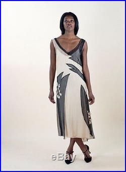 Alberta Ferretti Aeffe Spa Chiffon Slip Dress with Feather Appliqué 1980s Size S