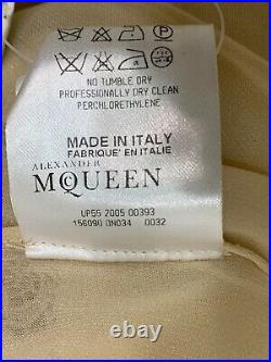 Alexander McQueen Predeath 2005 Pale Yellow Silk Slip Dress With Lace Trim 42
