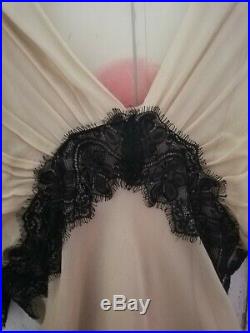 All Saints Pure Silk Rico Nude Black Lace Dress & Slip 10 Vintage Pin Up 1920s