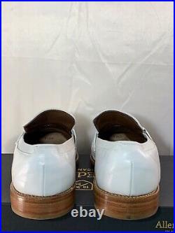 Allen Edmonds Riviera Shoe, Slip On Loafers, White Leather, Vintage, Mens 13D