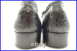 Ambassador Black Vintage Exotic Crocodile Slip On Dress Loafers Shoes Men's 8 D