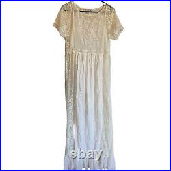 American Vintage cottagecore fairy Lace white maxidress Off White Removable Slip