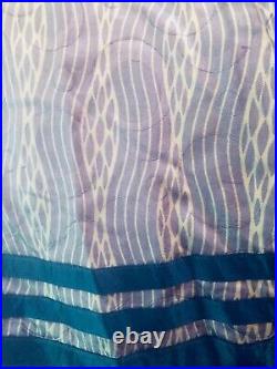 Antique 1920s Handmade French Blue Edwardian Maxi Petticoat Silk Slip Skirt M