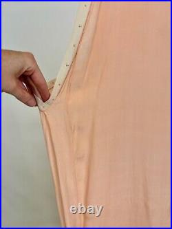 Antique 1920s Light Pink Silk Chemise Embroidered Slip France J. L. Hudson AS IS