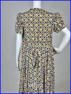 Antique 1930s 1940s Floral Print Rayon Slip & Dressing Robe Pink Blue green