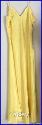 Antique 1930s 40s Yellow Net Dress w Slip Wow