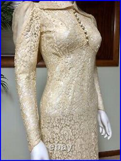 Antique 1930s Dress Lace Wedding Bias Cut Matching Slip