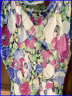 Antique 1930s Floral Chiffon Garden Dress