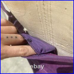 Antique 1930s Purple Silk & Cotton Dress Slip Ruffles Sleeveless Strappy Vintage